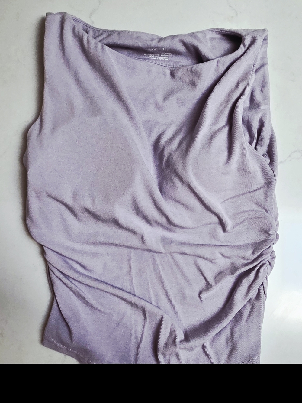 OGL Lavender Side-Ruched Bra Tank Top